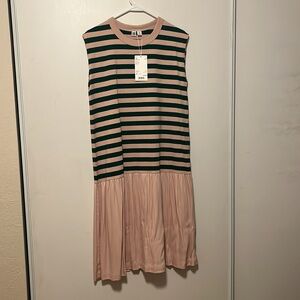 Oversized combination sleeveless dress